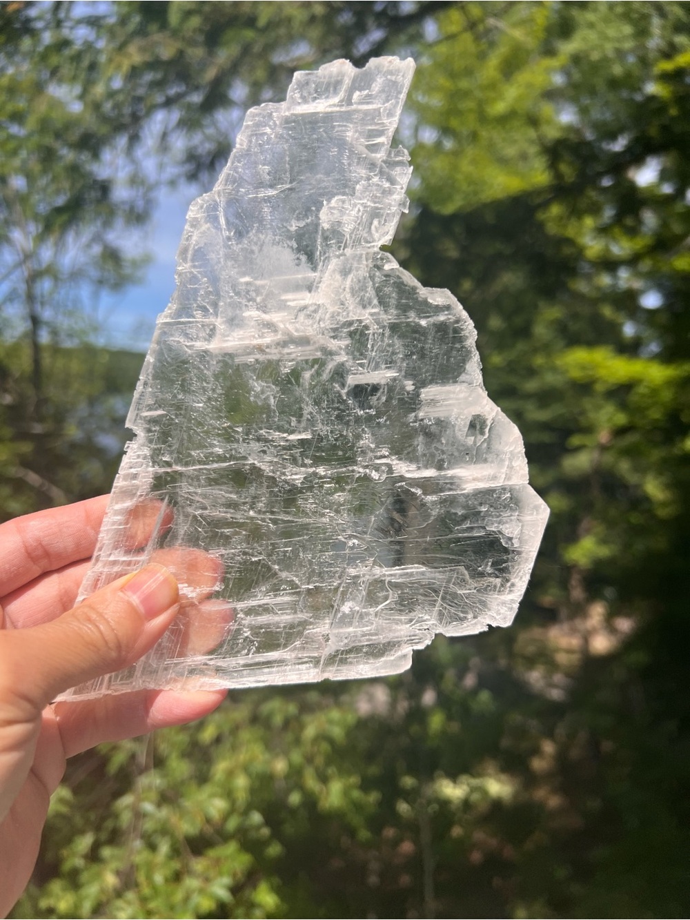 Selenite (2) slab with stand | crystal